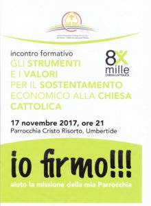 Incontro formativo Sovvenire 17 novembre Umbertide