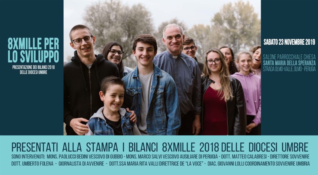 Pubblicati i bilanci 8xmille 2018 delle Diocesi Umbre