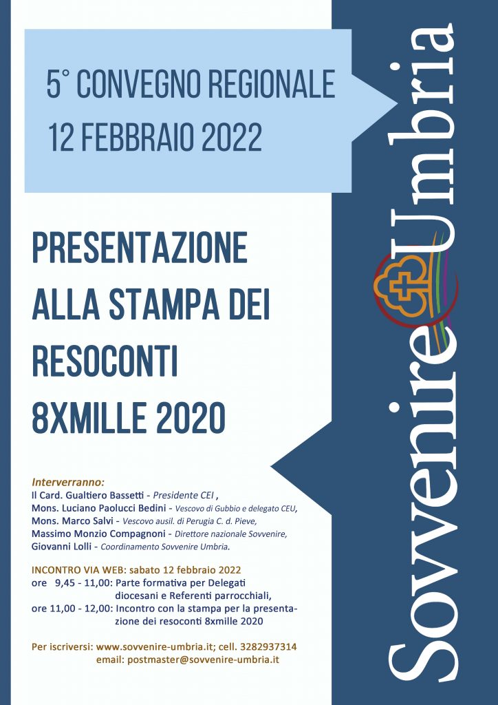 Presentazione Rendiconto 8xmille delle Diocesi dell’Umbria – 12 febbraio 2022